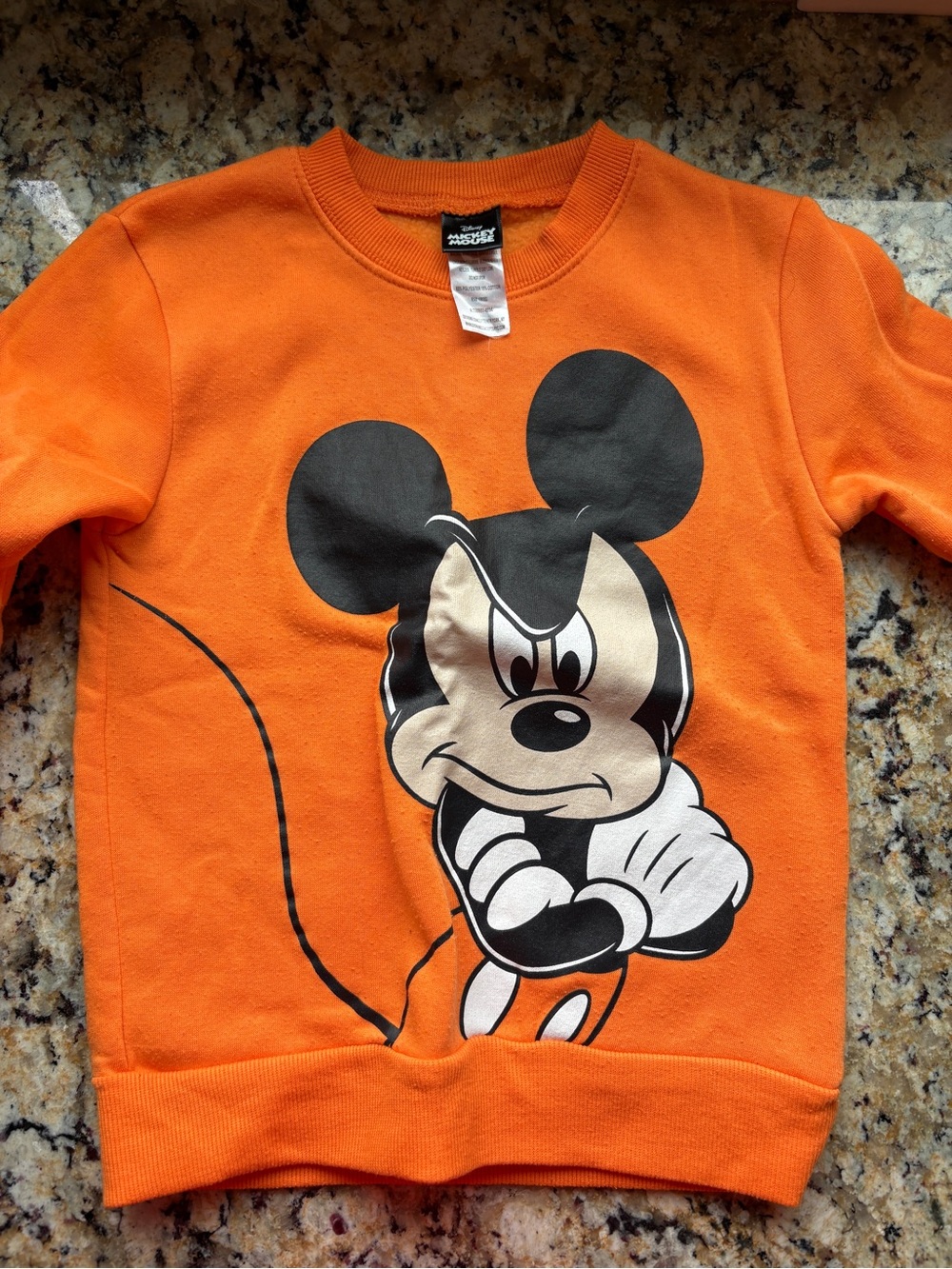 Disney Orange Mickey Mouse Pullover Sweatshirt